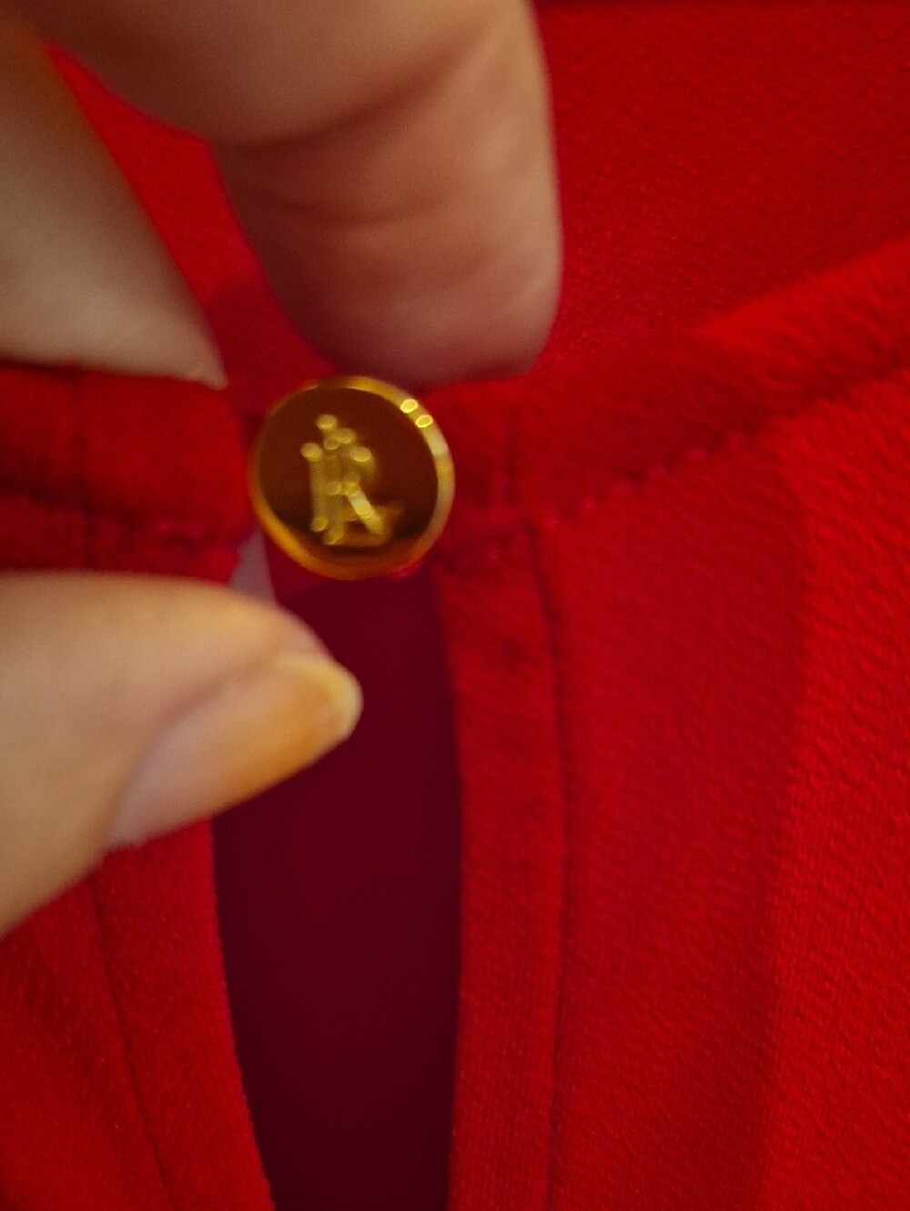 LAUREN Ralph Lauren Red Cold-Shoulder Tunic with Keyhole Button - Picture 7 of 11